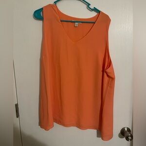 Cato Dressy Layered Tank, Coral, 18/20W